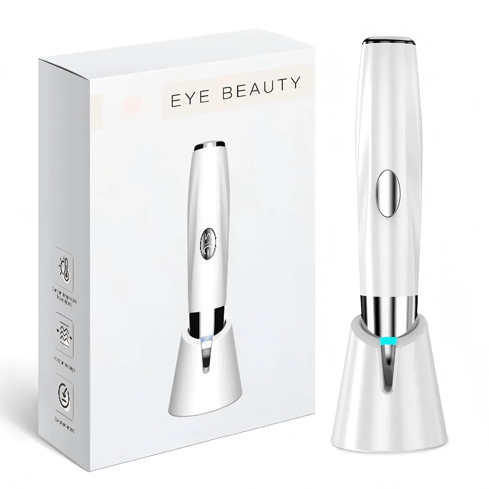 3-in-1 LED Photon Eye & Face Beauty Wand - Anti-Aging Massager for Dark Circles - 12