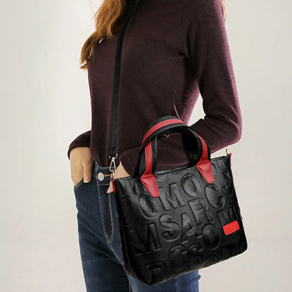 Luxury Contrast Leather Tote