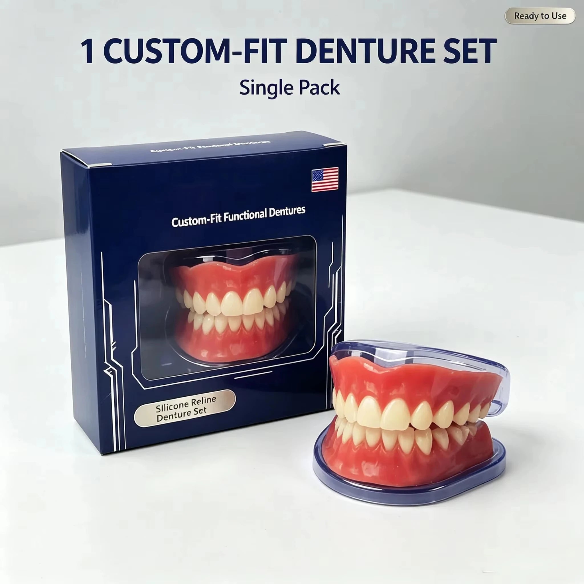 Instant Smile Full Mouth Resin Denture Set – Realistic & Comfortable Dental Veneer - 9