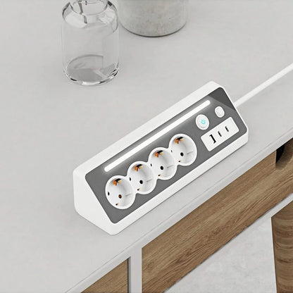 7-in-1 Wall Mount Power Strip with USB-C Fast Charging & LED Night Light
