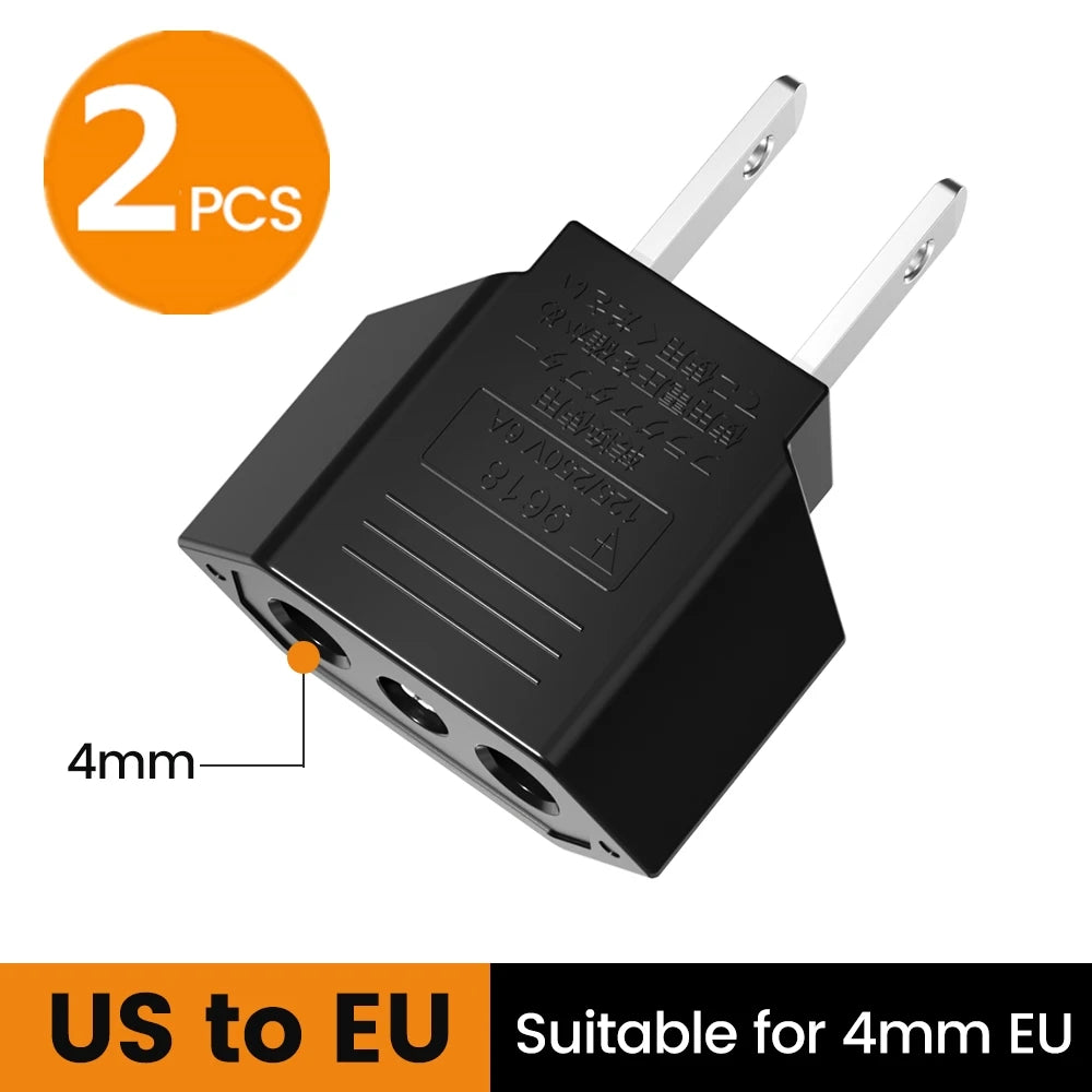 US to EU Travel Plug Adapter - Compact & Safe Universal Power Converter