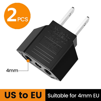 US to EU Travel Plug Adapter - Compact & Safe Universal Power Converter