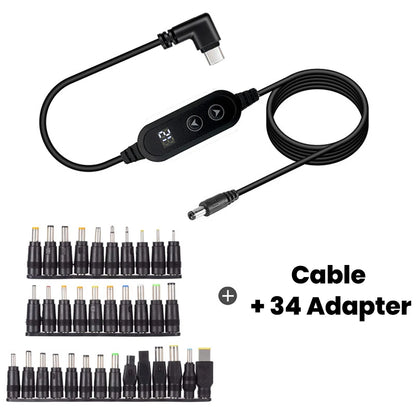 USB-C to DC Fast Charging Power Boost Cable - 5V/9V/12V/15V/20V Adapter
