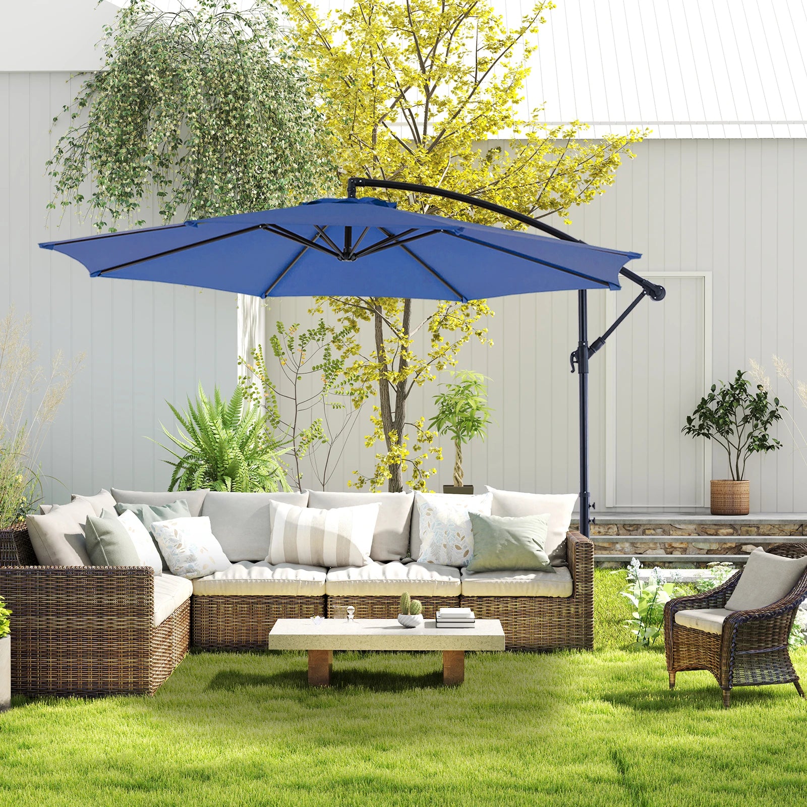 10ft Cantilever Patio Umbrella - Outdoor UV-Resistant Offset Shade - 2