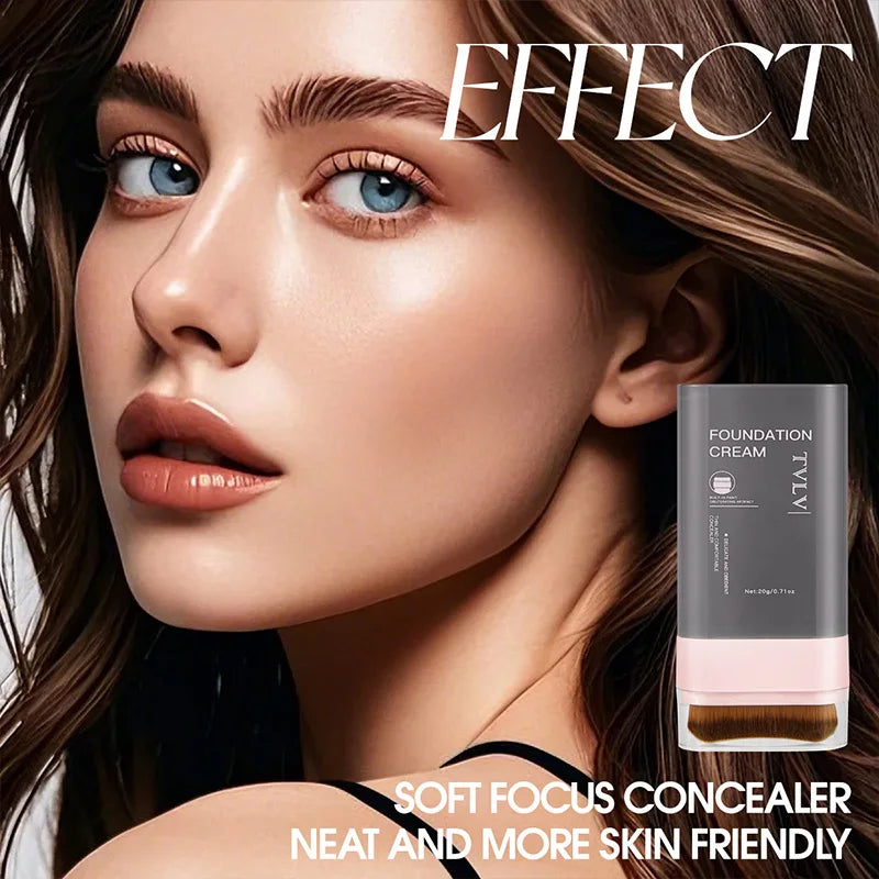 TVLV Concealing Foundation Stick - Waterproof Cream Foundation with Brush