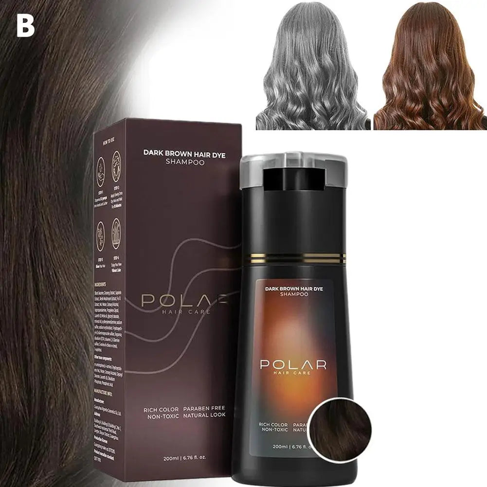 Natural Hair Dye Shampoo for Gray Hair - 10-Minute Color & Repair (200ml) - 18