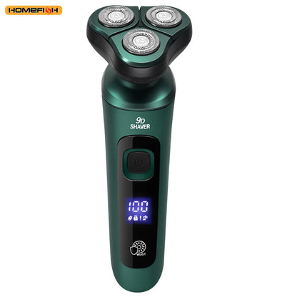 9D Floating Head Electric Shaver - Waterproof Rechargeable Razor