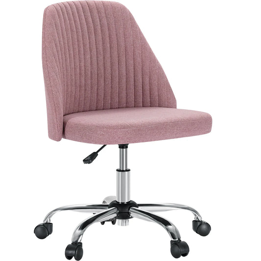 Modern Armless Swivel Desk Chair - Adjustable Height Vanity Task Chair