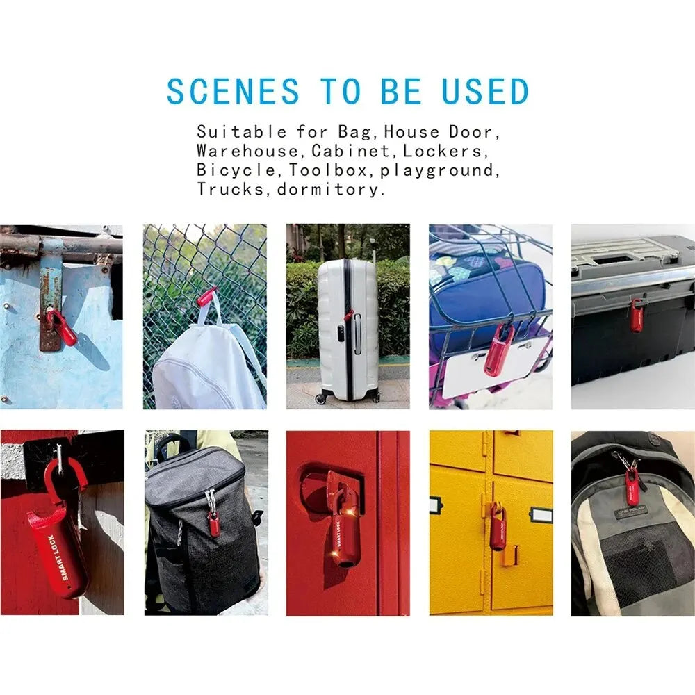 Smart Biometric Fingerprint Padlock Keyless USB Rechargeable Luggage Lock