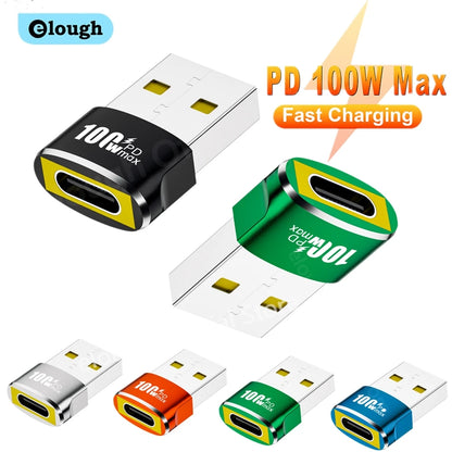 USB A Male to USB C Female OTG Adapter - 100W Fast Charging & Data Converter