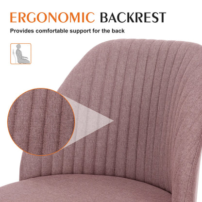 Modern Armless Swivel Desk Chair - Adjustable Height Vanity Task Chair