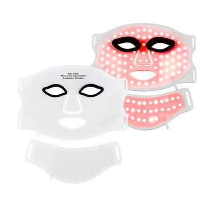 Wireless 7-Color LED Light Therapy Silicone Face & Neck Mask