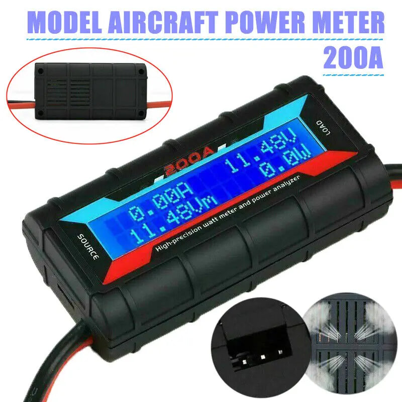 200A LCD Digital Watt Meter & Power Analyzer for RC Battery & Solar Systems - 2
