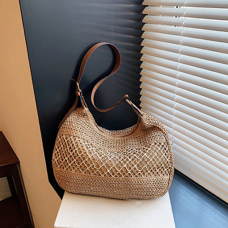 Luxury Woven Straw Beach Tote