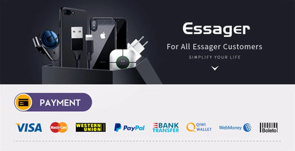 Essager 54W Dual Port Fast Car Charger - USB-C & USB-A PD/QC 3.0 Adapter