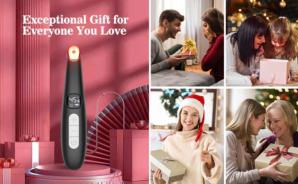 3-in-1 LED Eye Lift Wand: Heated Vibration Massager for Dark Circles & Puffiness - 14