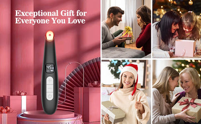 3-in-1 LED Eye Lift Wand: Heated Vibration Massager for Dark Circles & Puffiness