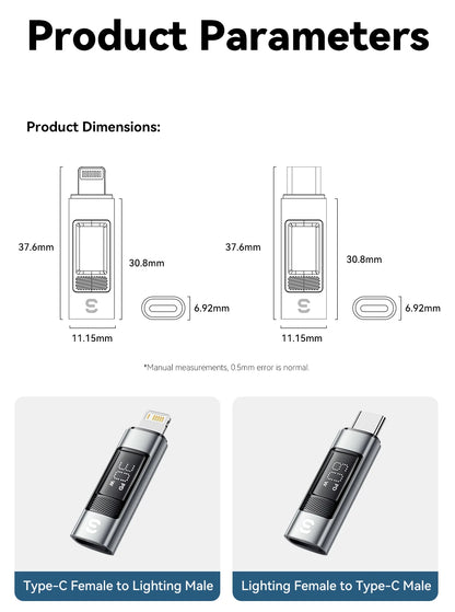 Universal Type-C to Lightning OTG Adapter 60W Fast Charging Converter