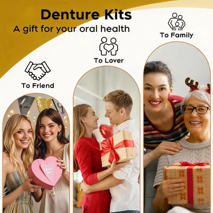 Comfort-Fit Silicone Denture Set for Men & Women - Natural Looking Full Teeth Replacement