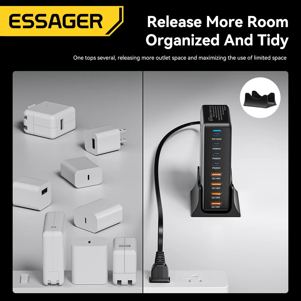 320W 8-Port GaN Desktop Charging Station - 100W PD Fast Charger for All Devices