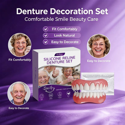 Cosmetic Silicone Denture Set for Instant Smile Transformation and Comfort