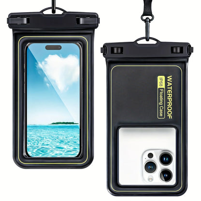 IP68 Floating Waterproof Phone Pouch for Swimming & Beach (Fits up to 6.8")