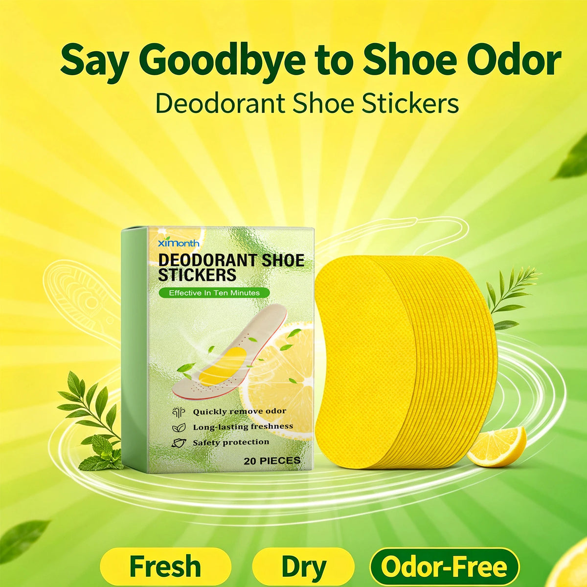 Shoe Deodorizer Patches – Odor Removal & Moisture Absorbing Foot Care