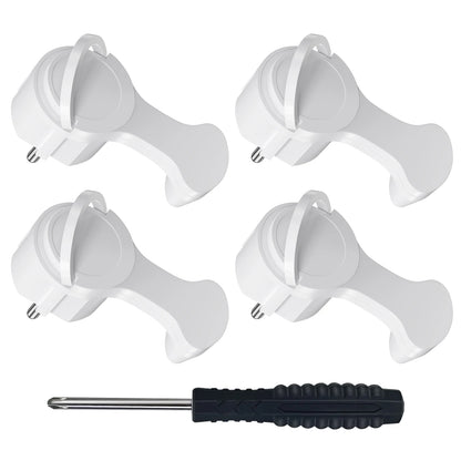 Space-Saving European Flat Plug Adapter with Foldable Handle - 4 Pack