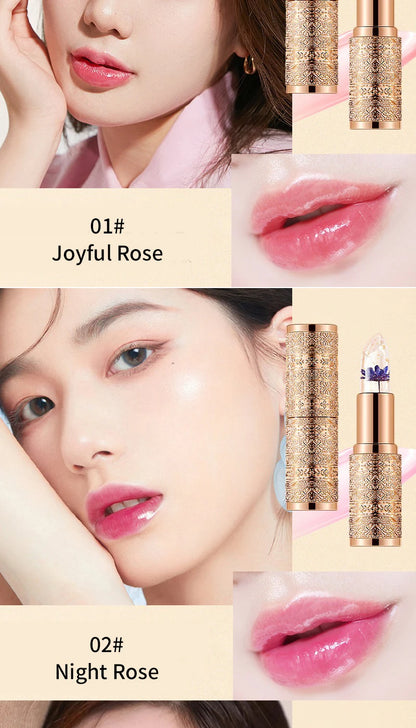 Crystal Color-Changing Flower Jelly Lipstick - Long-Lasting Moisturizing Balm