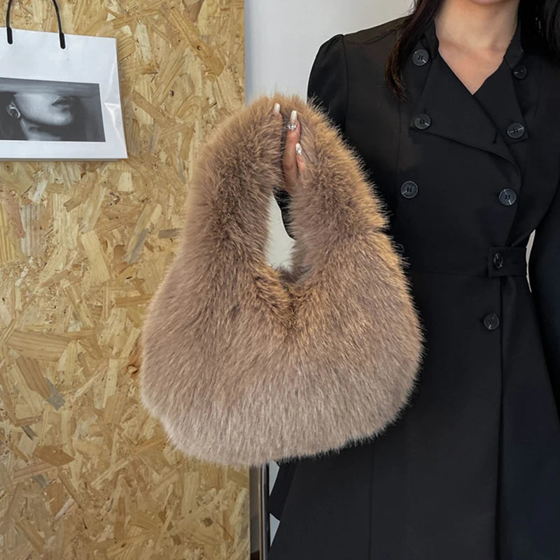 Luxury Soft Plush Bucket Bag