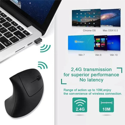 Wireless Ergonomic Vertical Mouse - 2.4GHz Optical Mouse with 3 Adjustable DPI