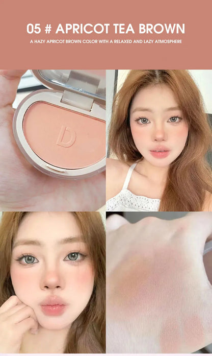 Natural Matte Face Blush & Highlighter Compact - Long-Lasting Glow Palette