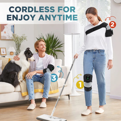 Cordless Heated Knee Massager with Vibration Therapy for Joint Pain Relief