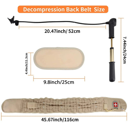Adjustable Lumbar Support Belt with Air Traction for Back Pain Relief