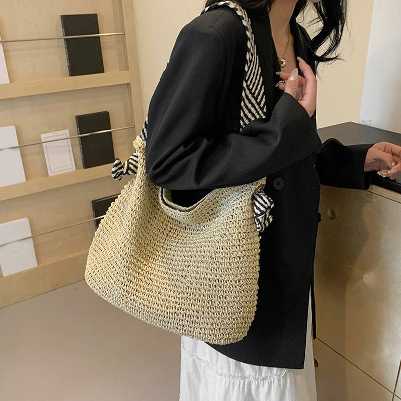 Luxury Woven Straw Beach Tote