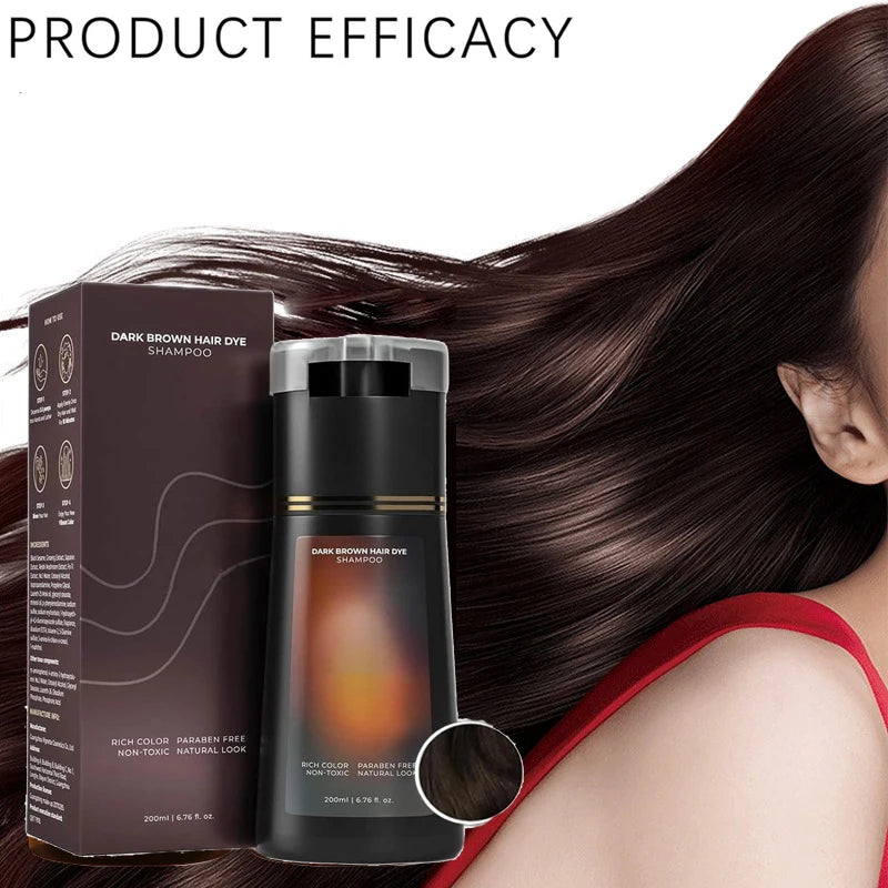 Natural Hair Dye Shampoo for Gray Hair - 10-Minute Color & Repair (200ml) - 4