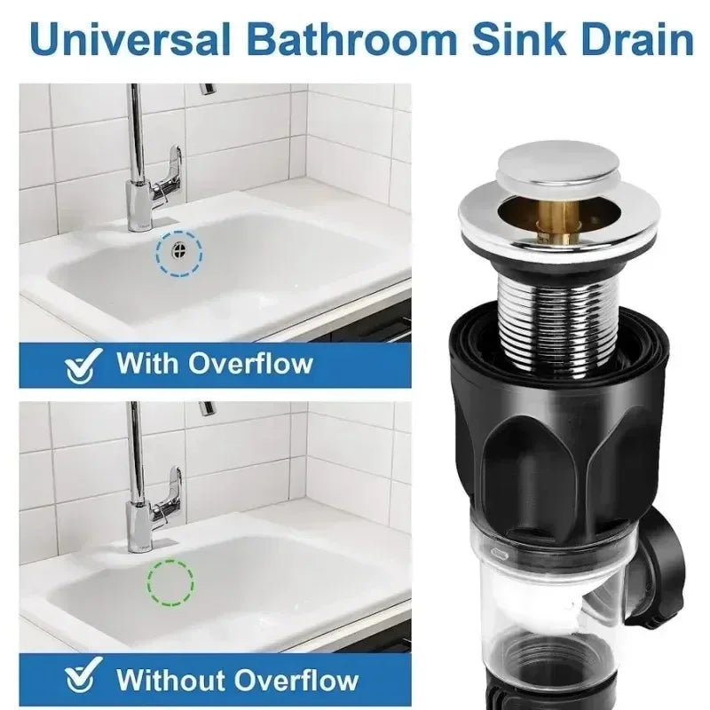 Universal Flexible Sink Drain Pipe - Anti-Odor P-Trap Kit - 4