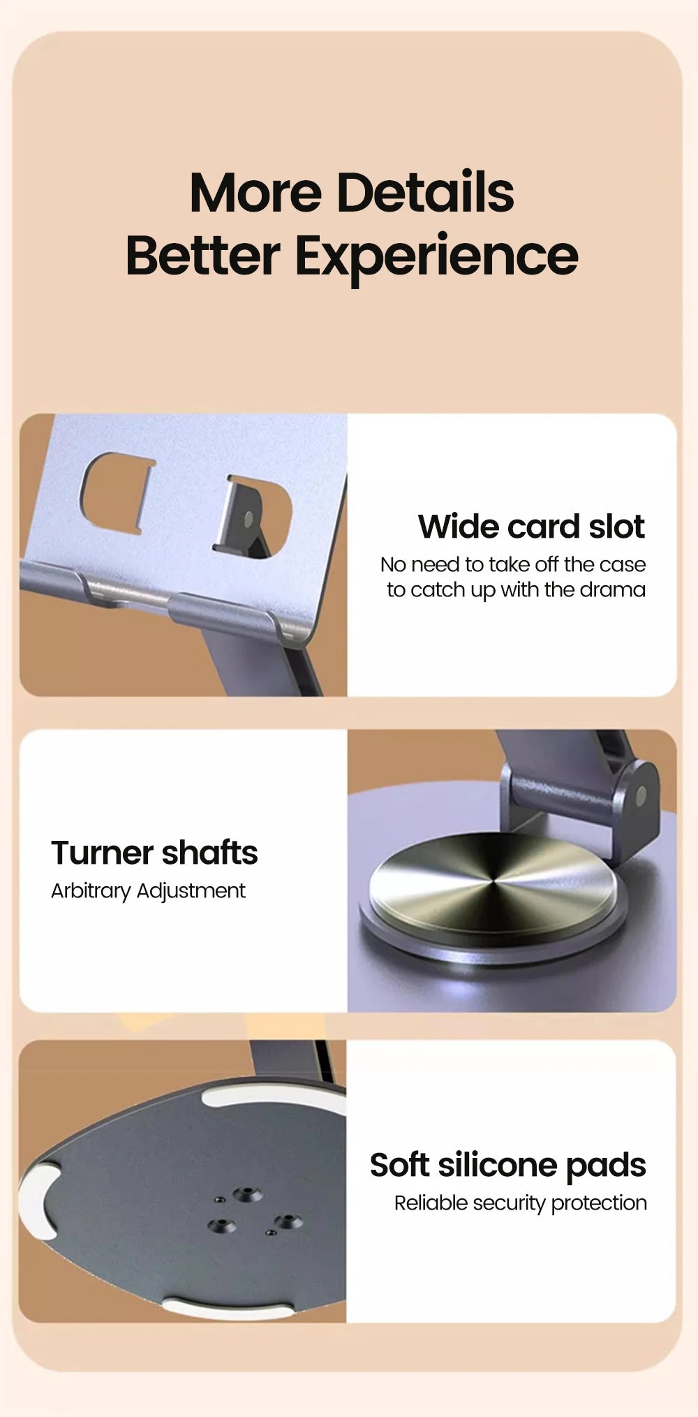 360° Rotating Foldable Phone & Tablet Desktop Stand – Adjustable Holder