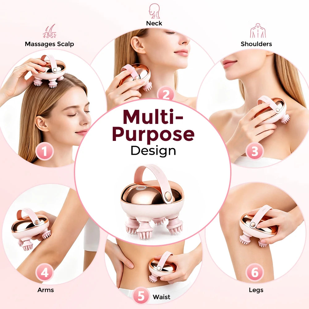 Electric Scalp and Body Massager - Portable Waterproof Handheld Relaxation Tool