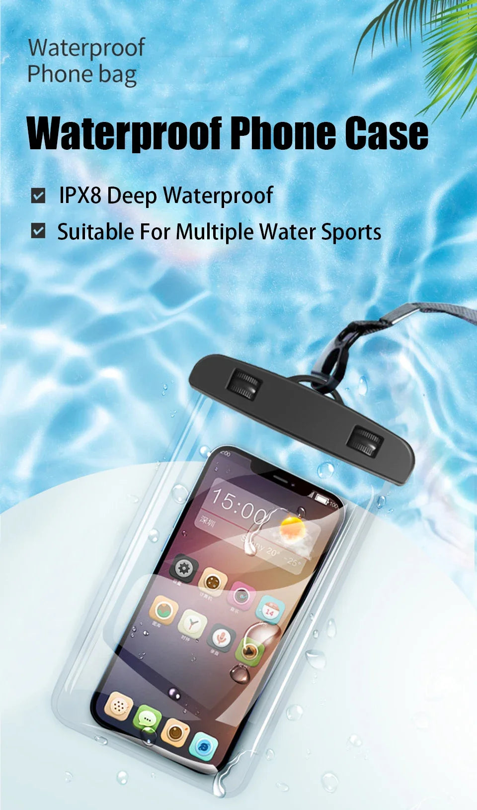 Waterproof Universal Phone Pouch - Underwater Dry Bag for Smartphones