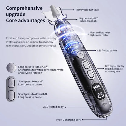 Professional Electric Nail Drill Set - Cordless Manicure & Pedicure File