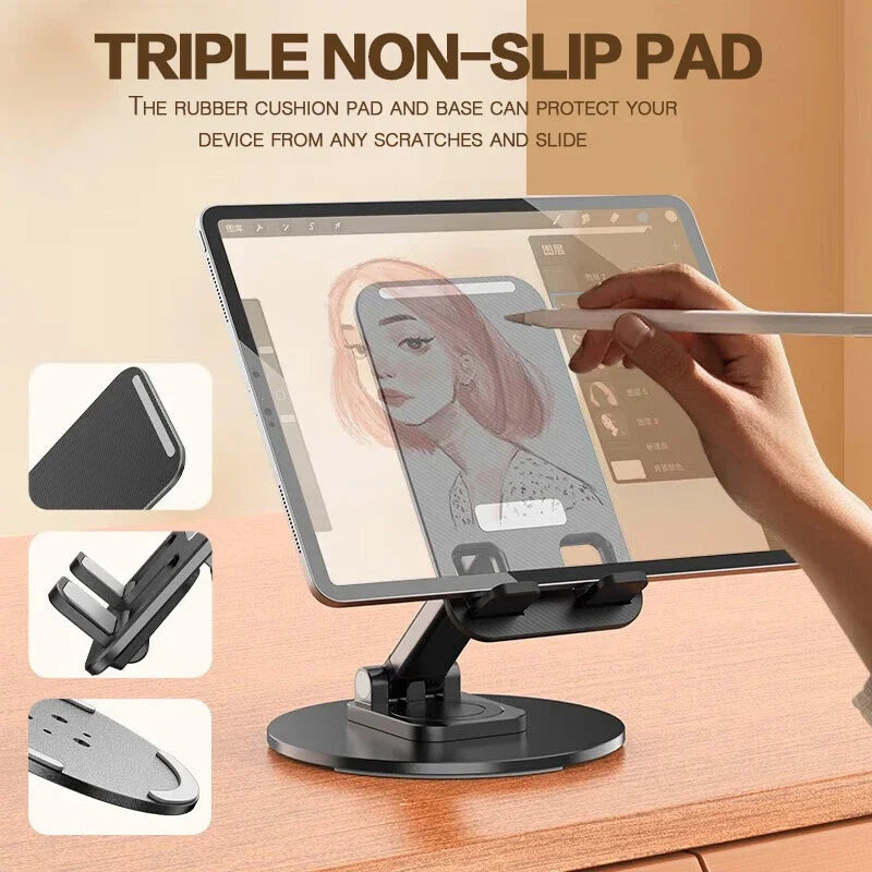Foldable 360° Rotating Desktop Phone Stand - Universal Adjustable Holder - 4
