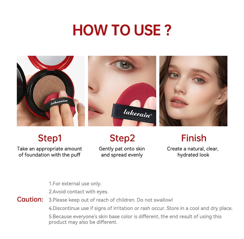 72H Waterproof Semi-Matte Cushion Foundation with Sunscreen