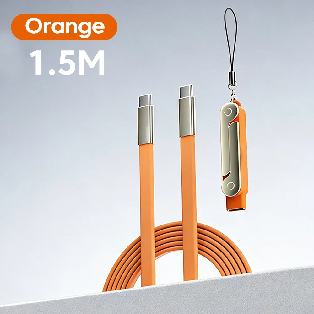 240W 2-in-1 USB-C Fast Charging Cable with Built-in Phone Stand - 18