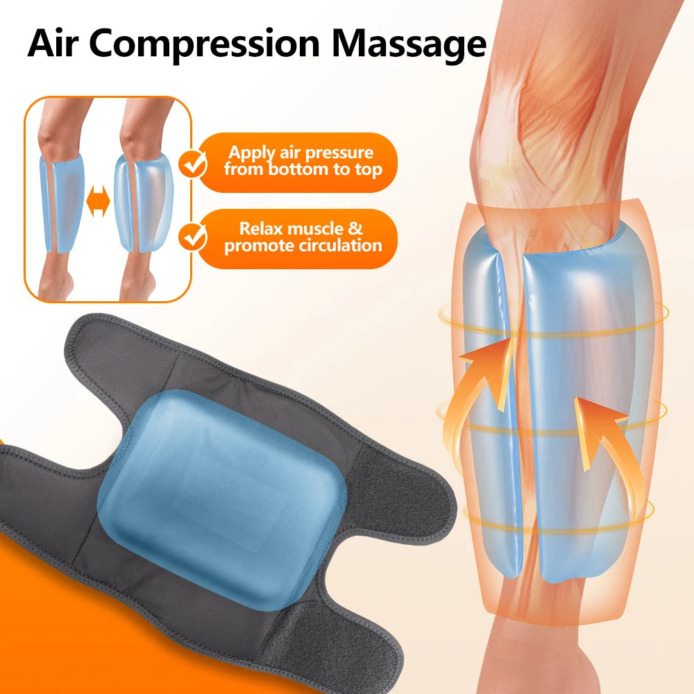Cordless Air Compression Leg Massager with Heat for Calf Pain Relief
