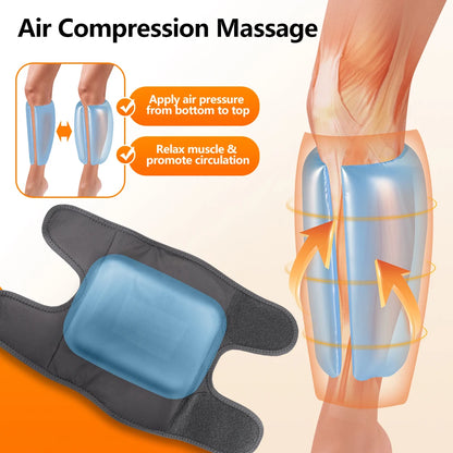 Cordless Air Compression Leg Massager with Heat for Calf Pain Relief