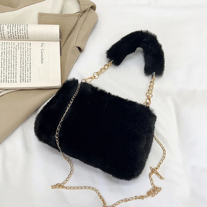 Luxury Plush Chain Crossbody