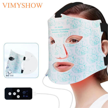 LED Red Light Therapy Face Mask with Cooling Gel Pack for Skin Rejuvenation