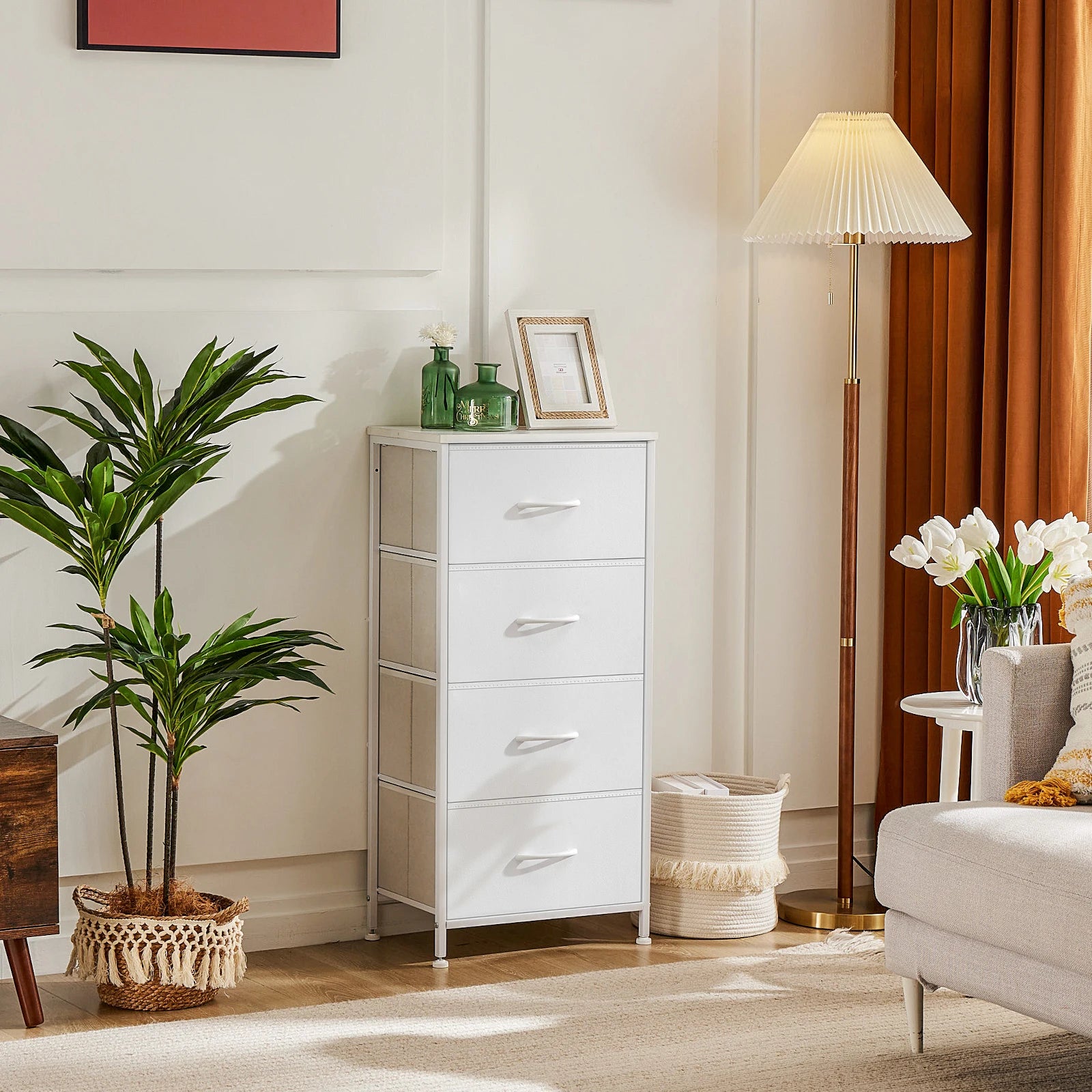 4-Drawer Bedroom Dresser & Nightstand with Sturdy Metal Frame - 18