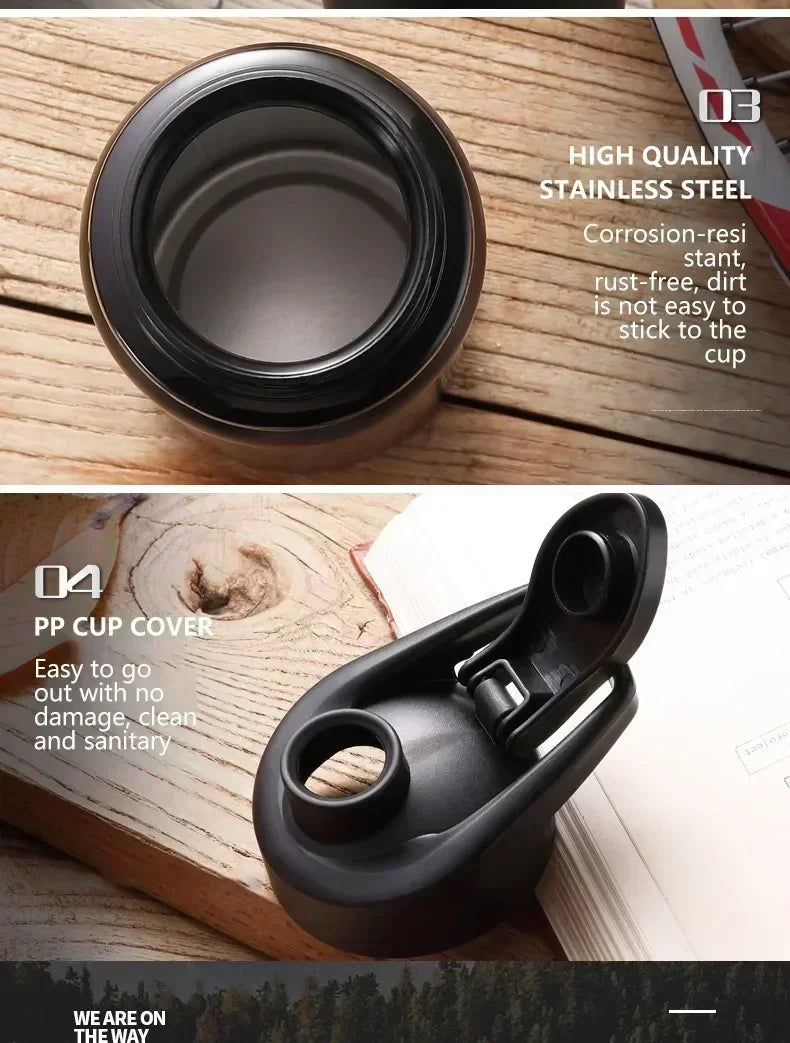 Portable Stainless Steel Sports Water Bottle - 700ml Leak-Proof Flask